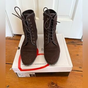 Blondo Prima Waterproof Suede Lace-Up Boots Chocolate Brown | Size 9.5